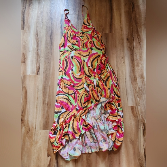 Lisa Says Gah Dresses & Skirts - NWOT MIXED by Nasrin Ruffled Farmers Market Midi Dress in Banana Print 🍌 (Sz L)